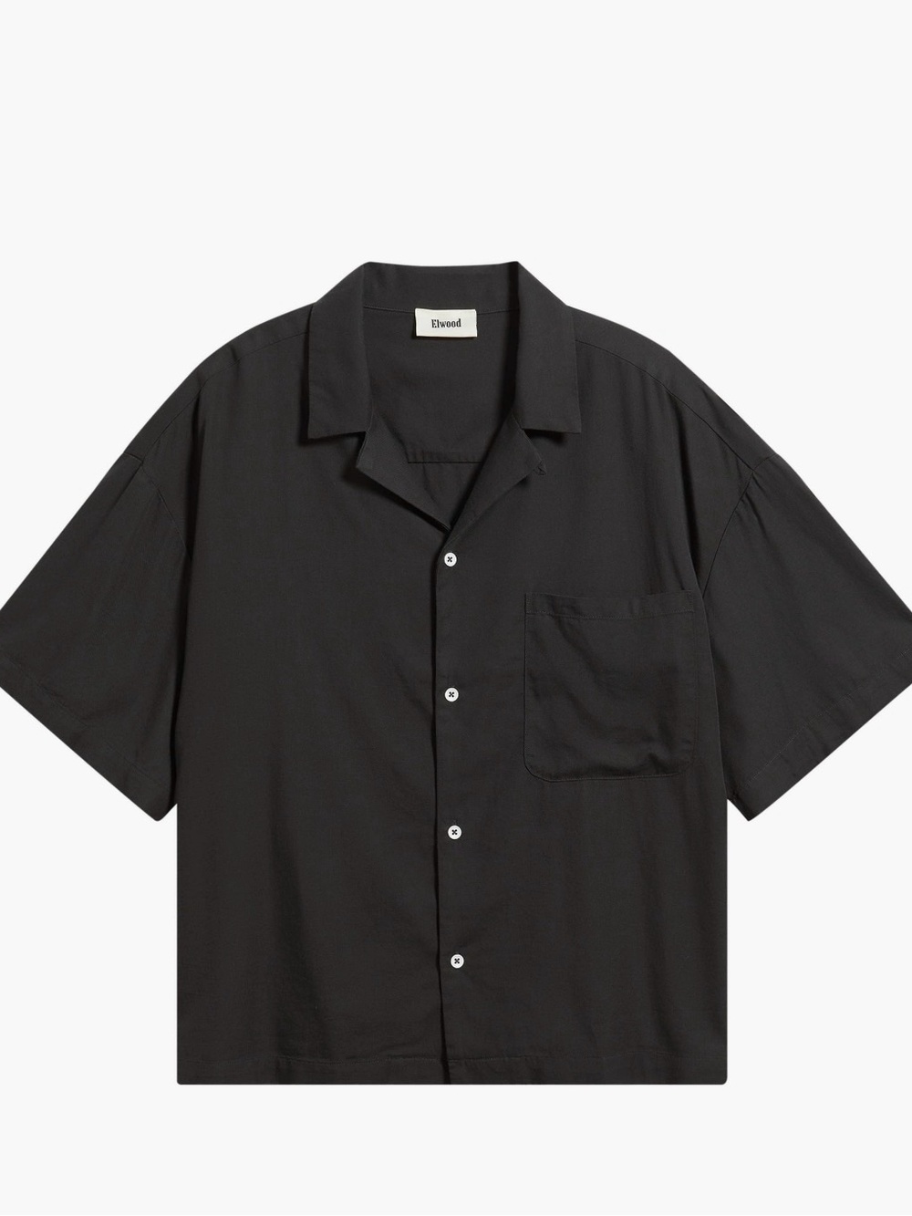 Elwood Men's Short-Sleeve Black Classic Camp Button up Short size M